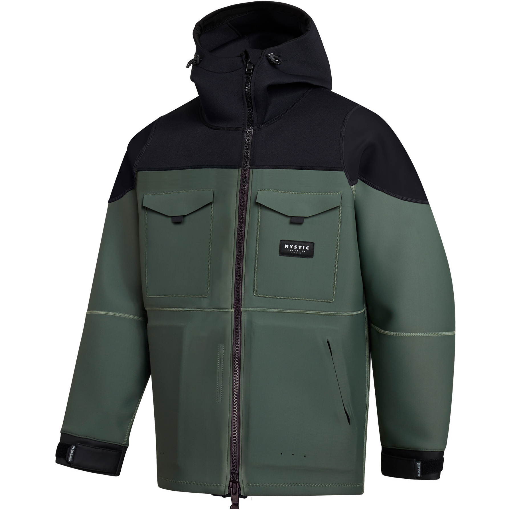 2026 Mystic Mens Vortex 3/2mm Neoprene Jacket 35017.230360 - Dark Olive